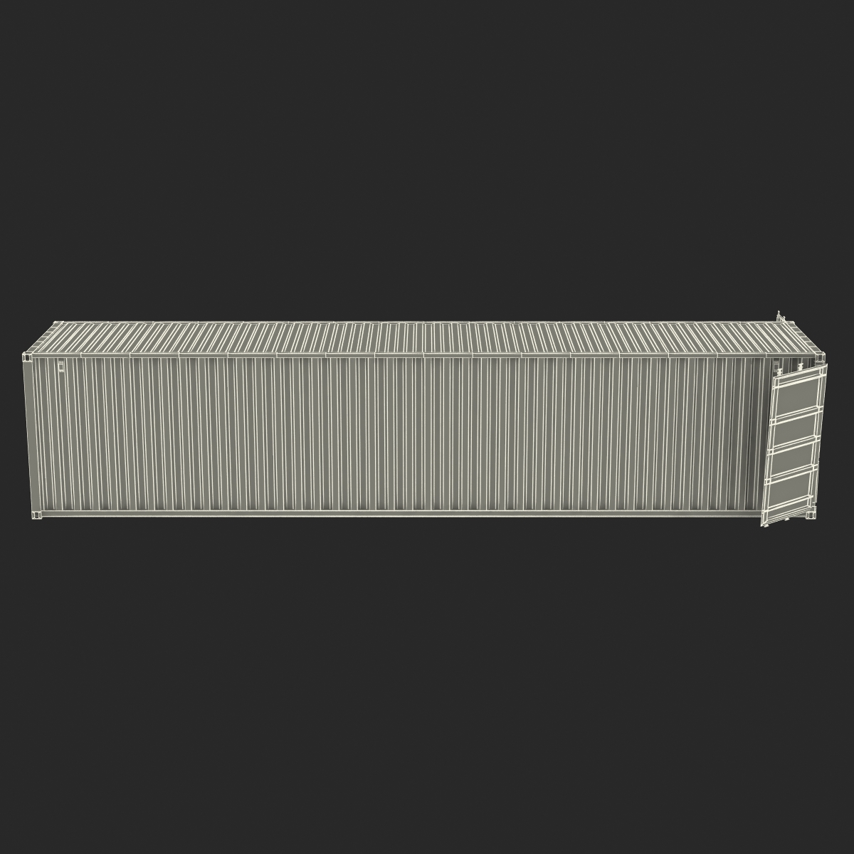 40 ft ISO Container Blue 3D model