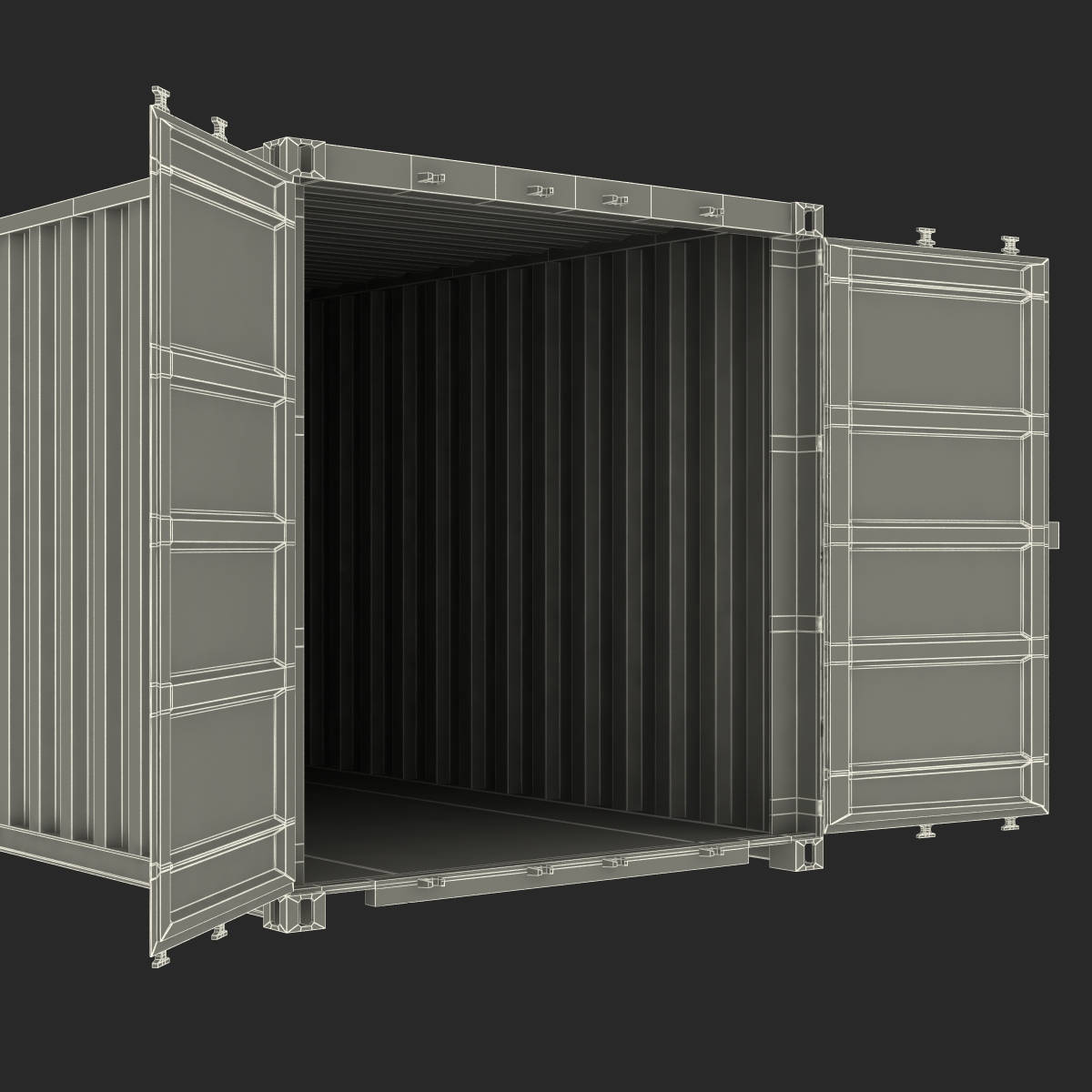 40 ft ISO Container Blue 3D model