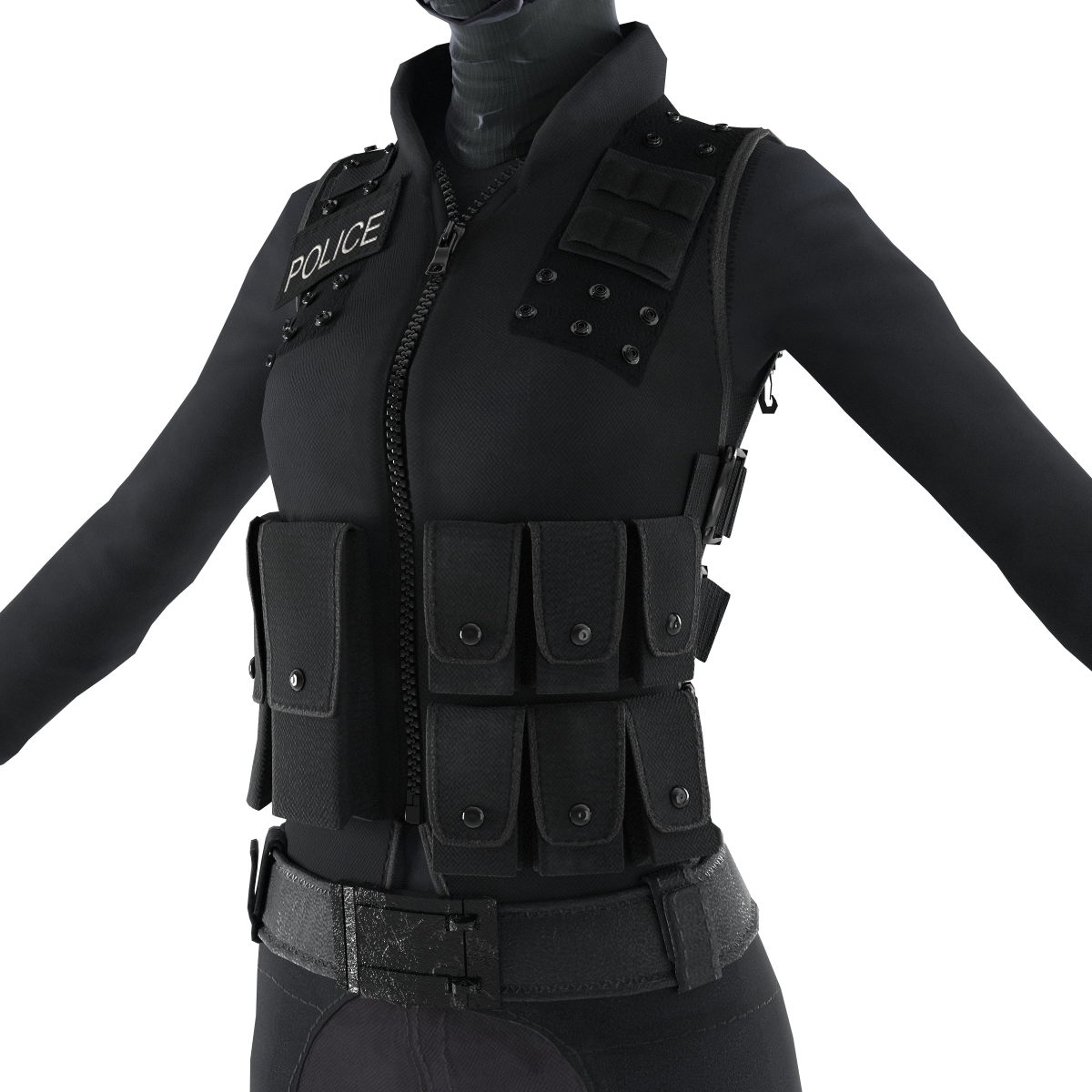 3D SWAT Woman Asian 2 model