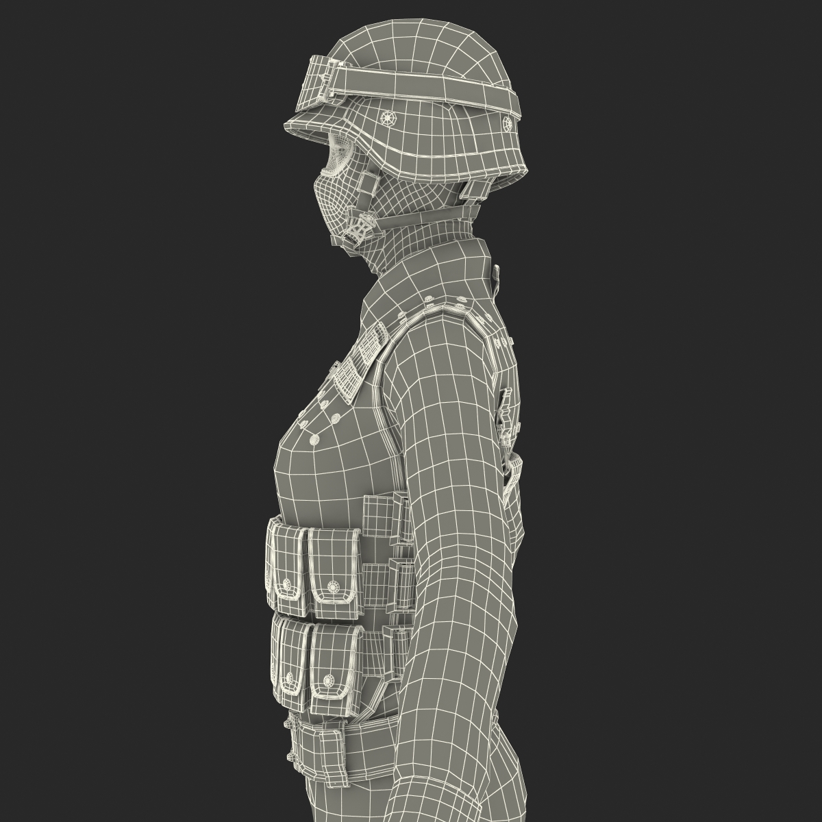 3D SWAT Woman Asian 2 model