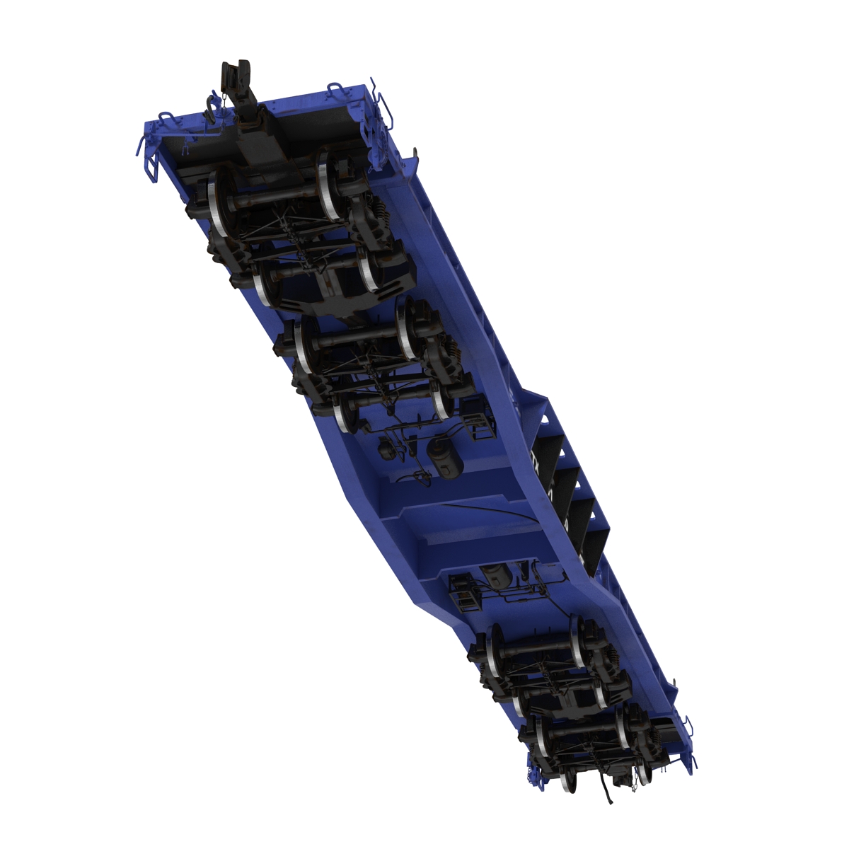 Heavy Duty Flat Car Blue 3D model