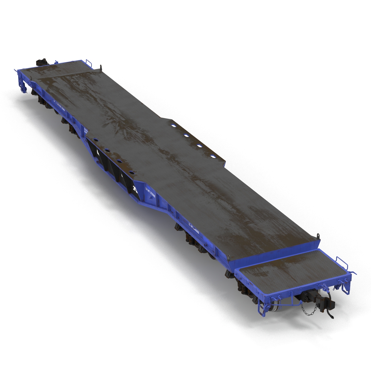 Heavy Duty Flat Car Blue 3D model