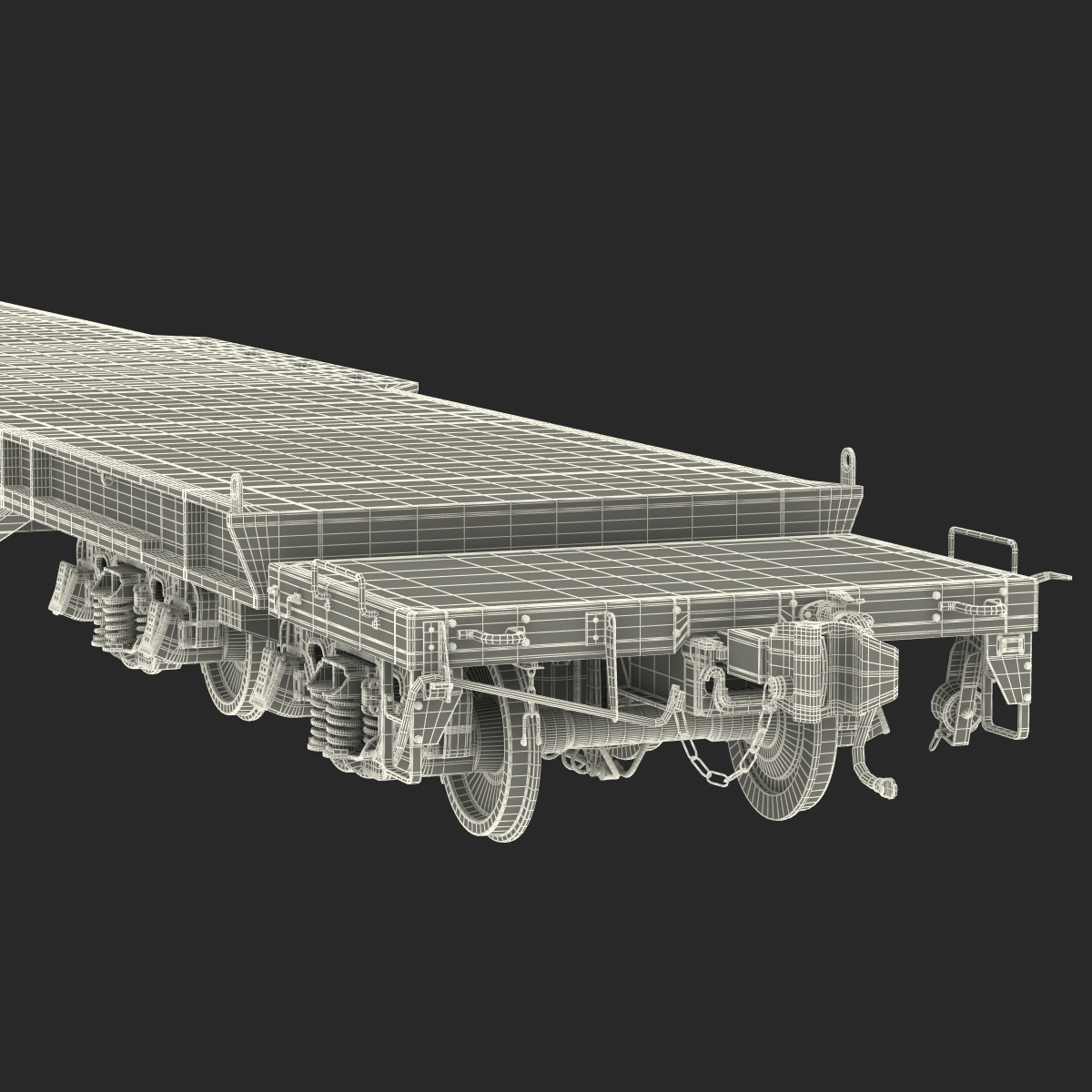 Heavy Duty Flat Car Blue 3D model