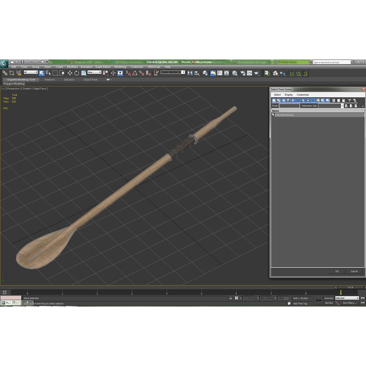 3D Wooden Paddle model