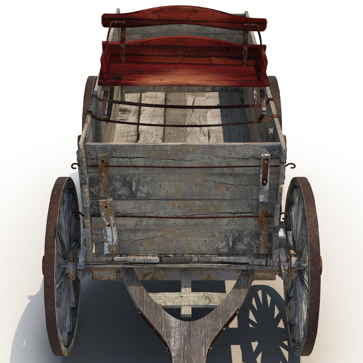 3D Old Wooden Wagon