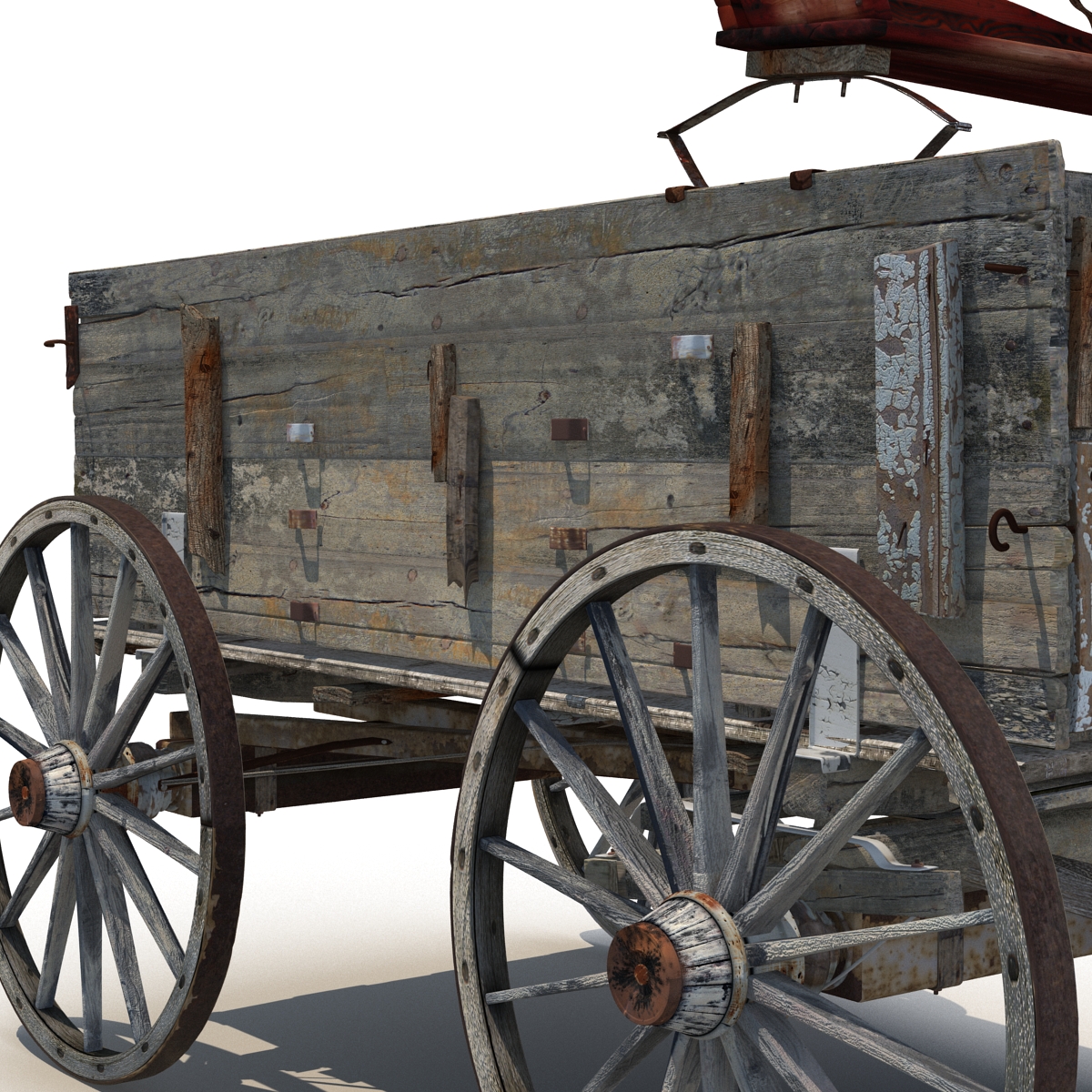 3D Old Wooden Wagon