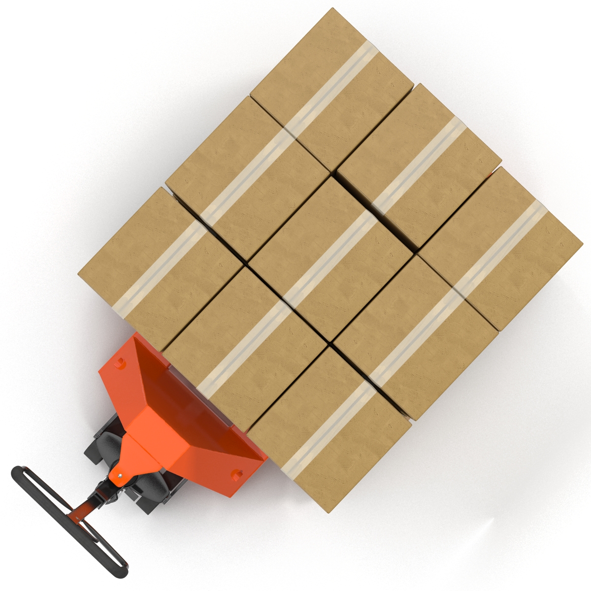 3D Pallet Jack and Wooden Pallet Set model