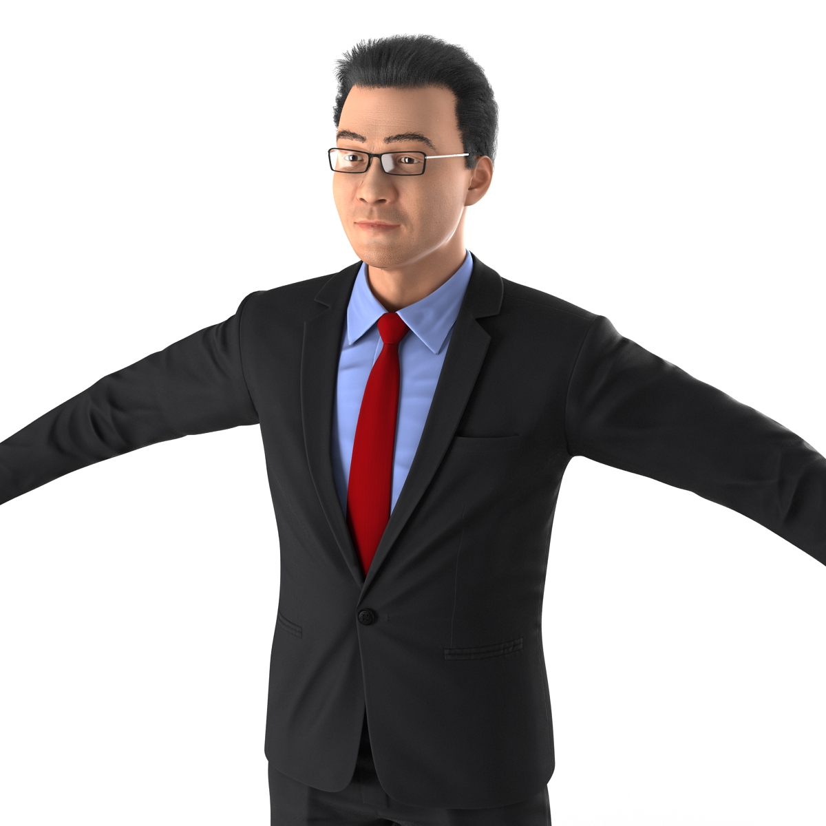 Asian Businessman Rigged 3D model