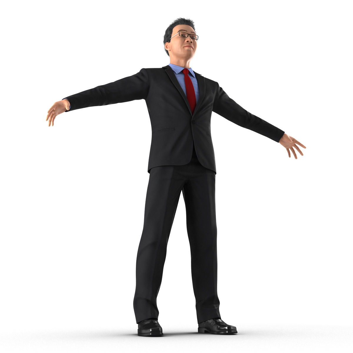 Asian Businessman with Hair 3D