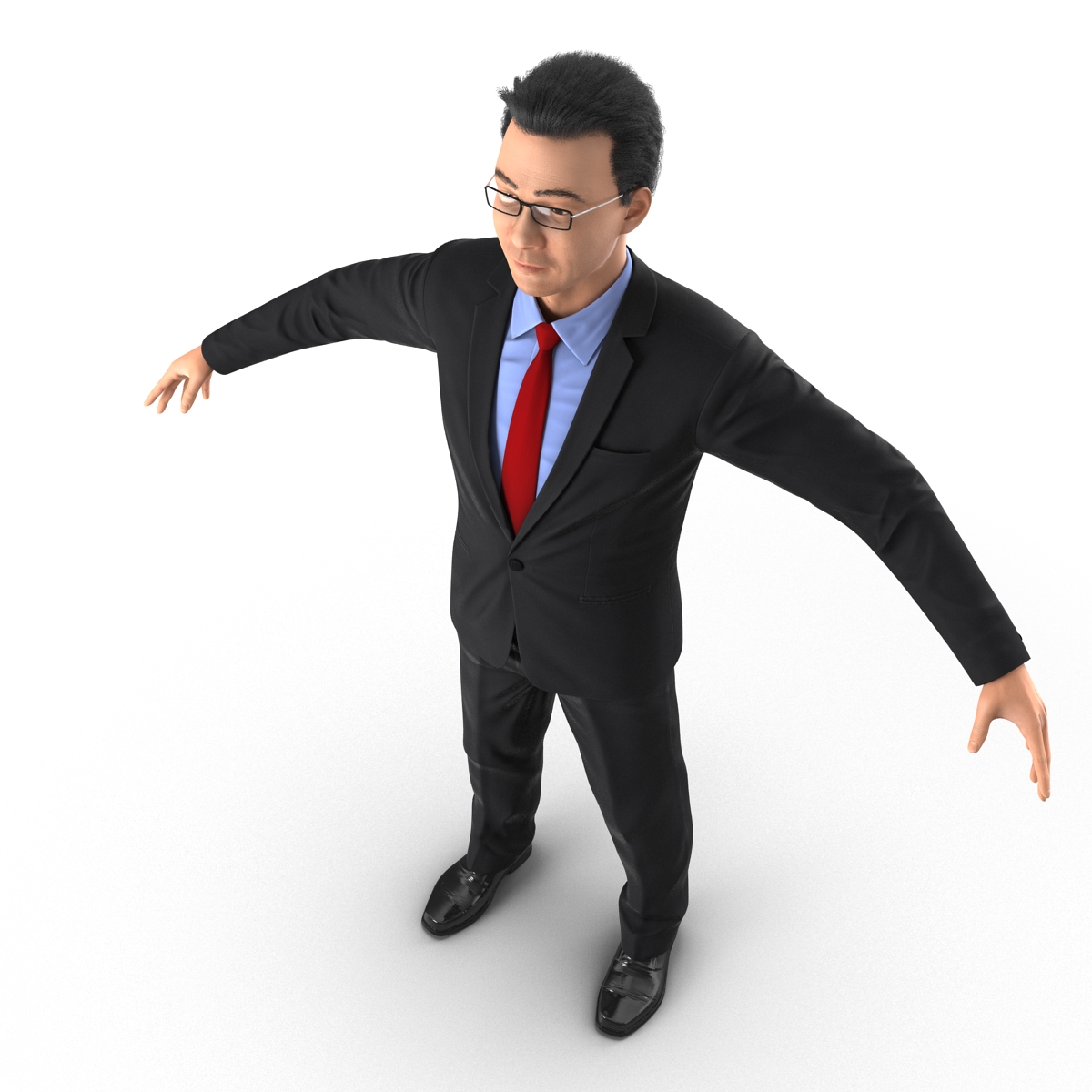 Asian Businessman with Hair 3D