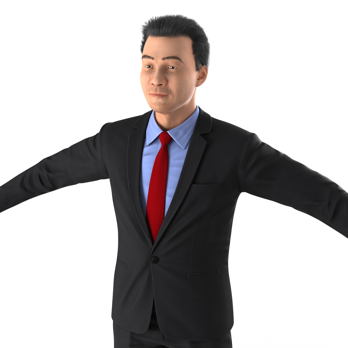 Asian Businessman with Hair 3D