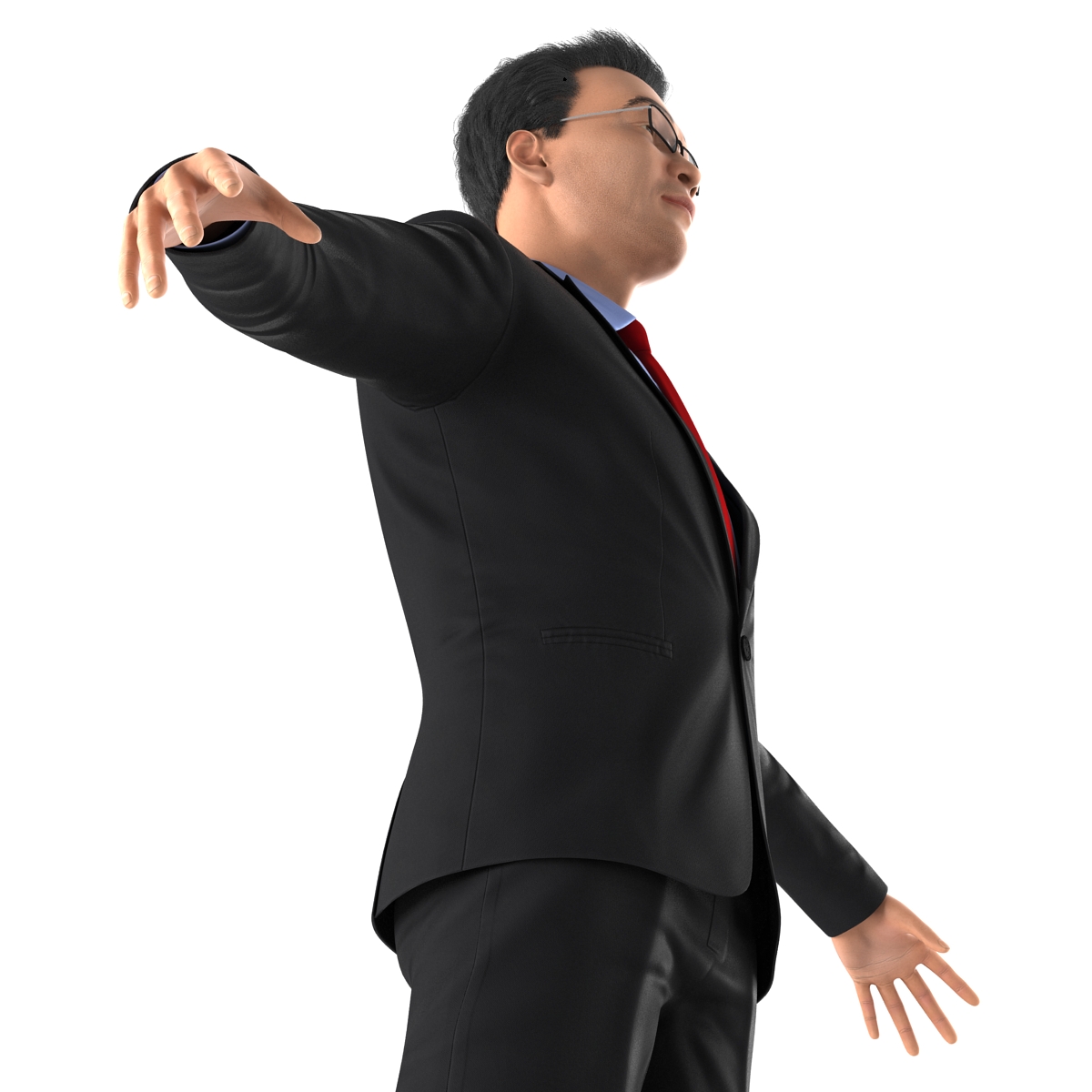 Asian Businessman with Hair 3D