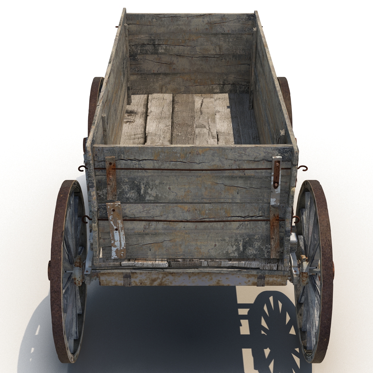 3D Old Wooden Wagon 2 model