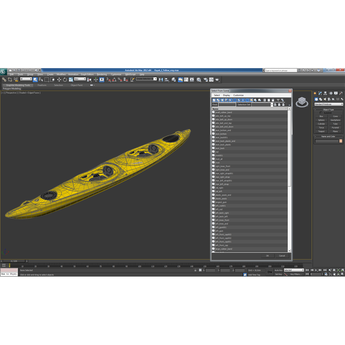 Kayak 2 Yellow 3D model