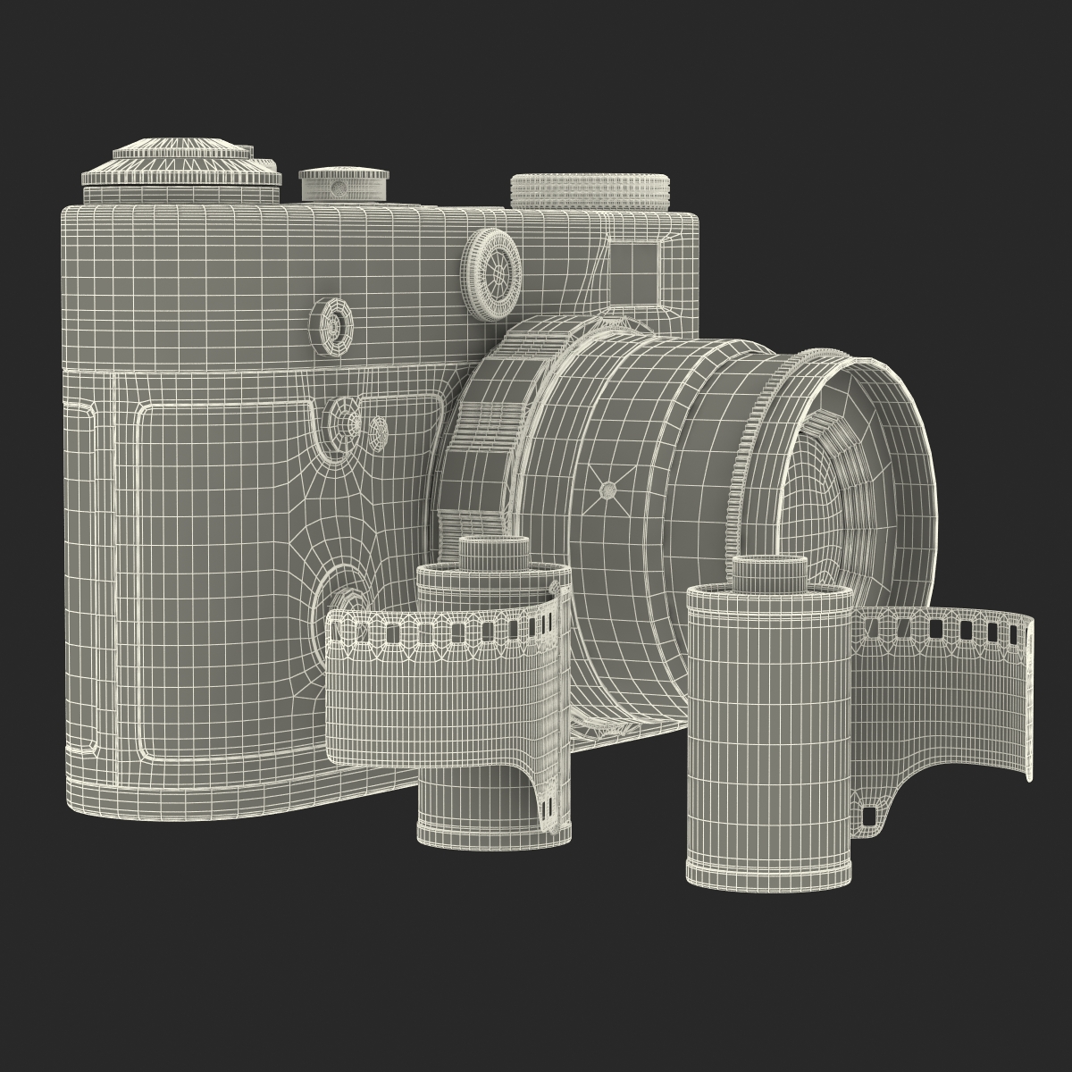 Vintage Film Camera Fed 3 Set 3D model