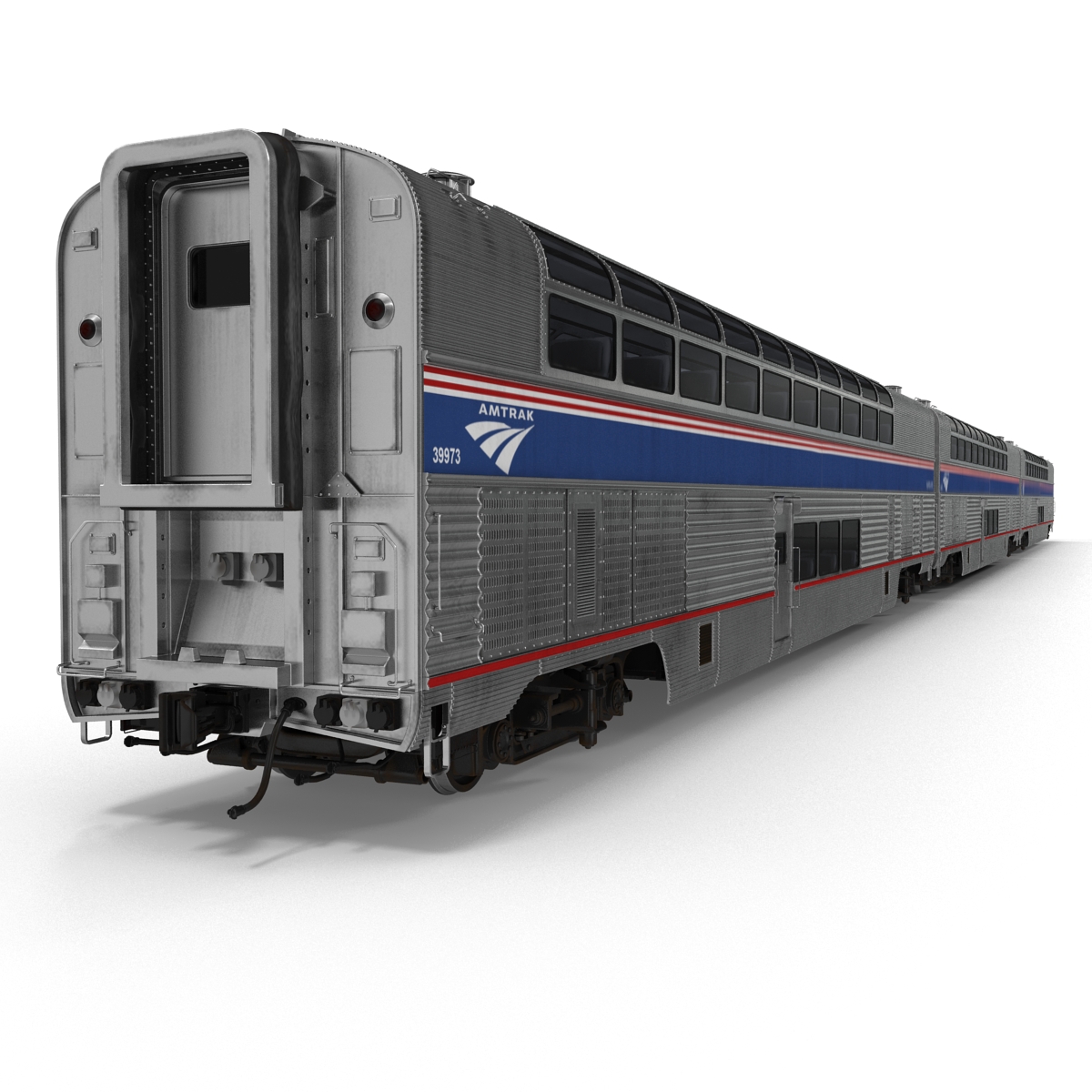 Passenger Double Deck Train Amtrak 3D model