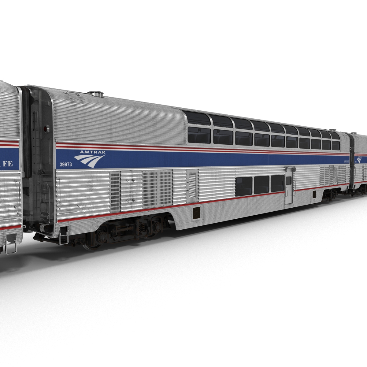 Passenger Double Deck Train Amtrak 3D model