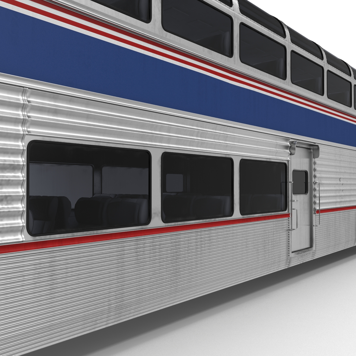 Passenger Double Deck Train Amtrak 3D model