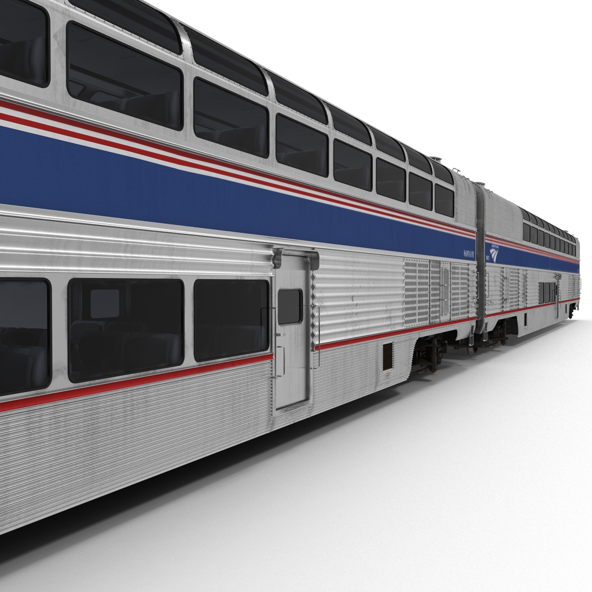 Passenger Double Deck Train Amtrak 3D model