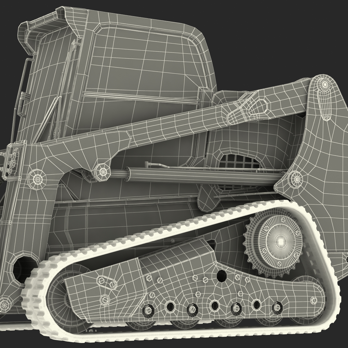 3D model Compact Tracked Loader with Blade Rigged