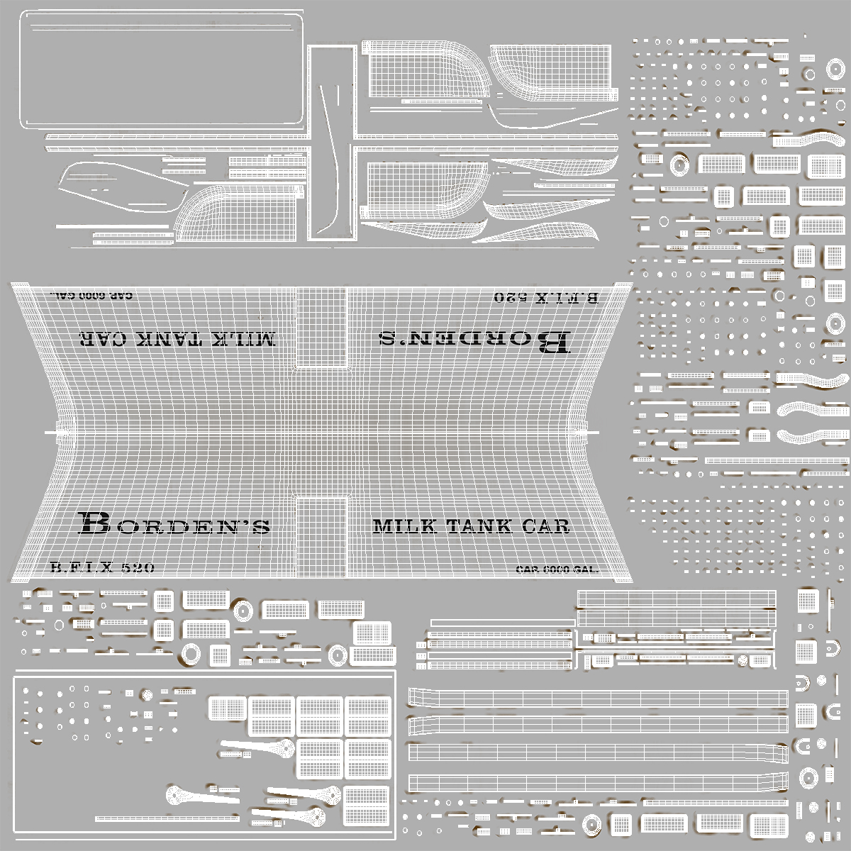 3D Bordens Milk Tank Car