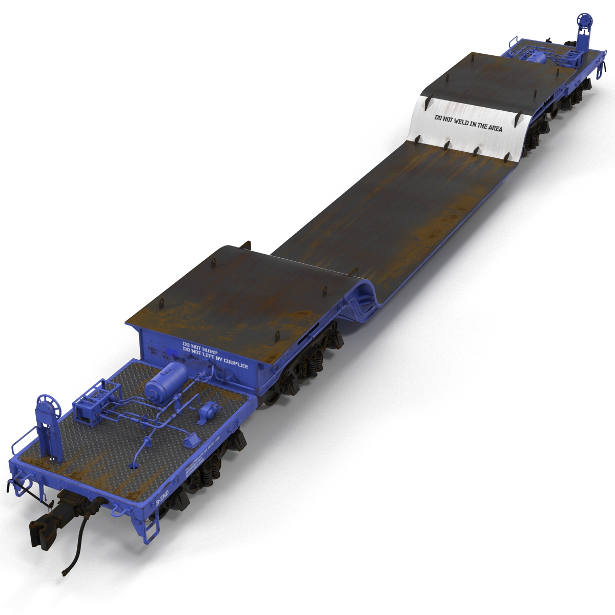 3D Heavy Duty Depressed Centre Flat Car Blue