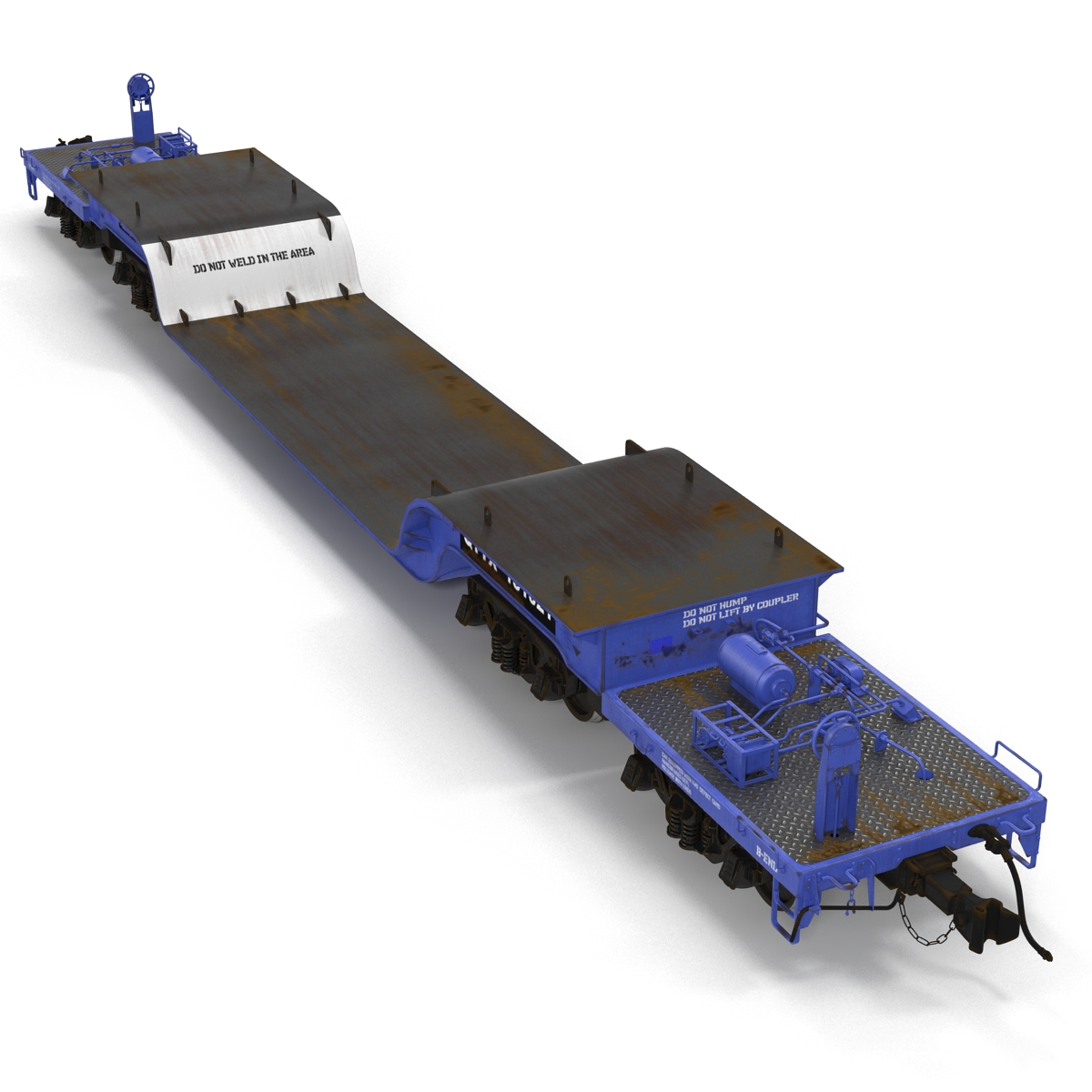 3D Heavy Duty Depressed Centre Flat Car Blue