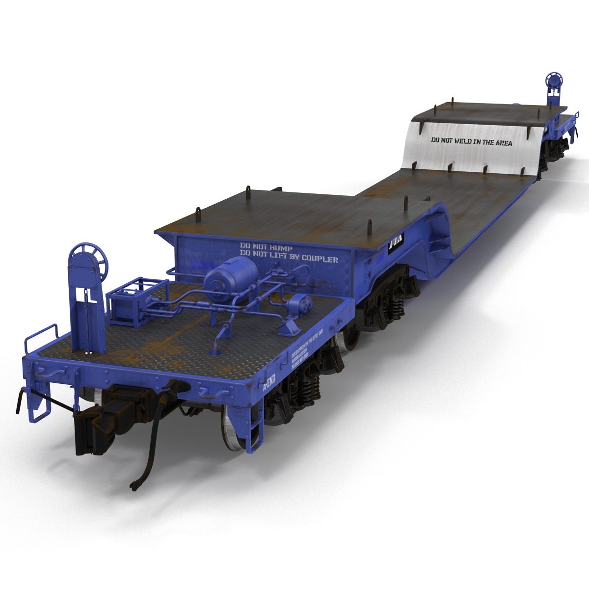 3D Heavy Duty Depressed Centre Flat Car Blue