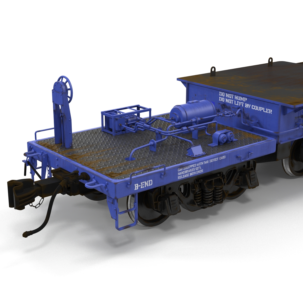 3D Heavy Duty Depressed Centre Flat Car Blue