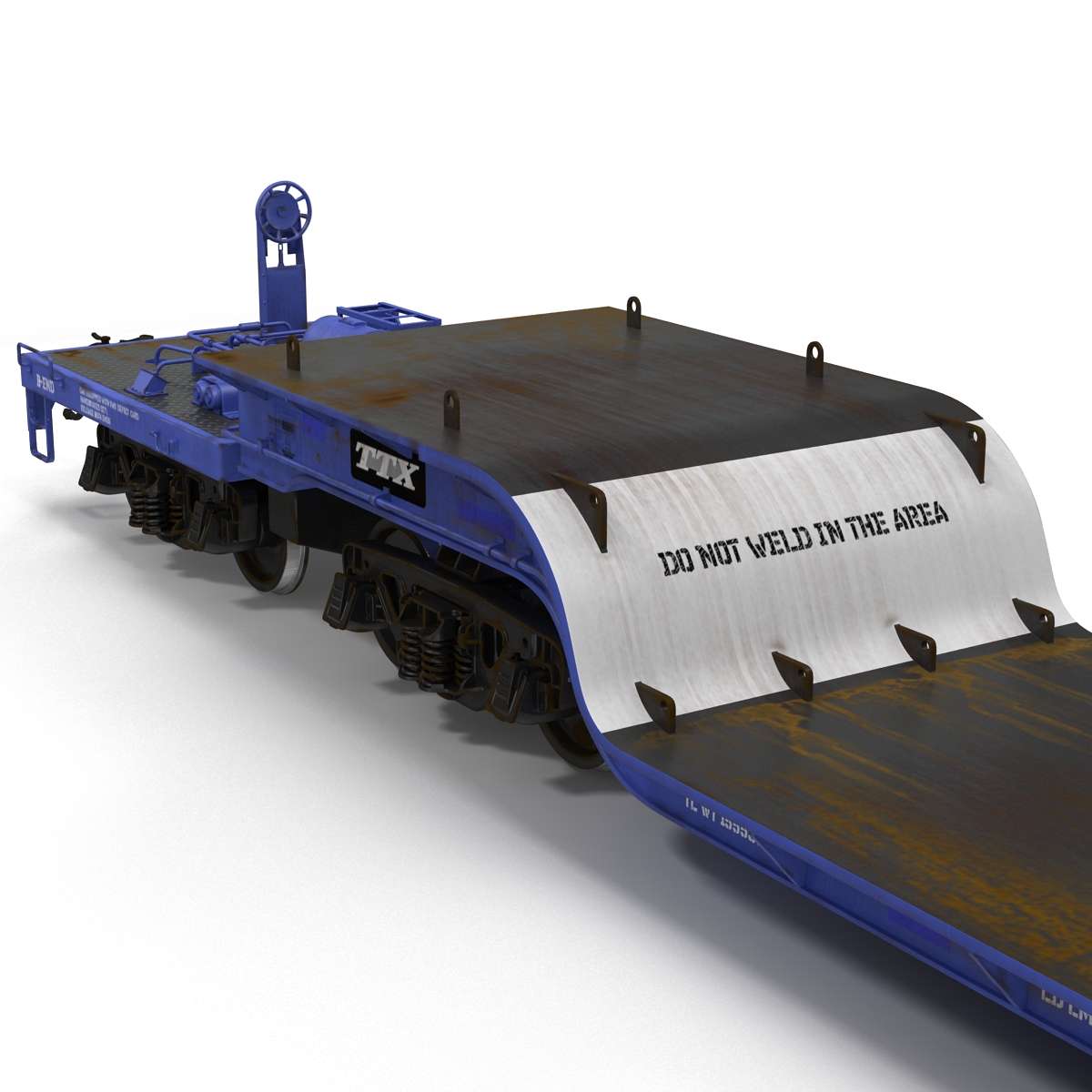 3D Heavy Duty Depressed Centre Flat Car Blue