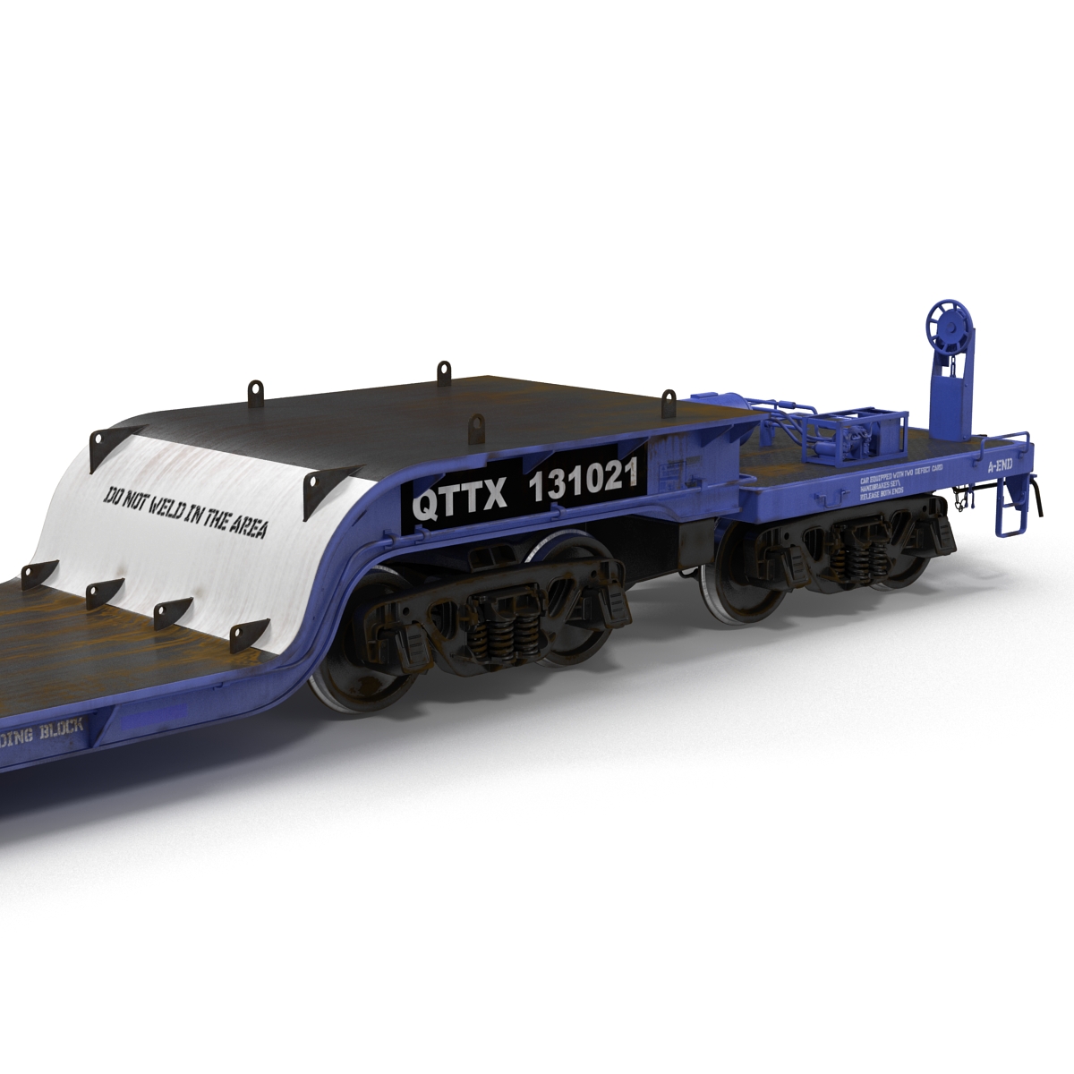 3D Heavy Duty Depressed Centre Flat Car Blue