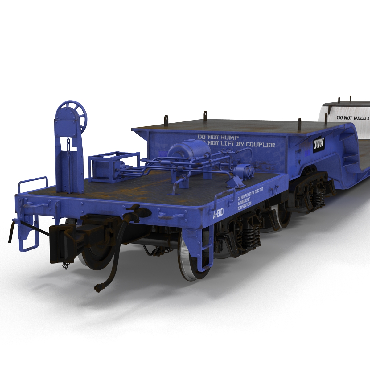 3D Heavy Duty Depressed Centre Flat Car Blue