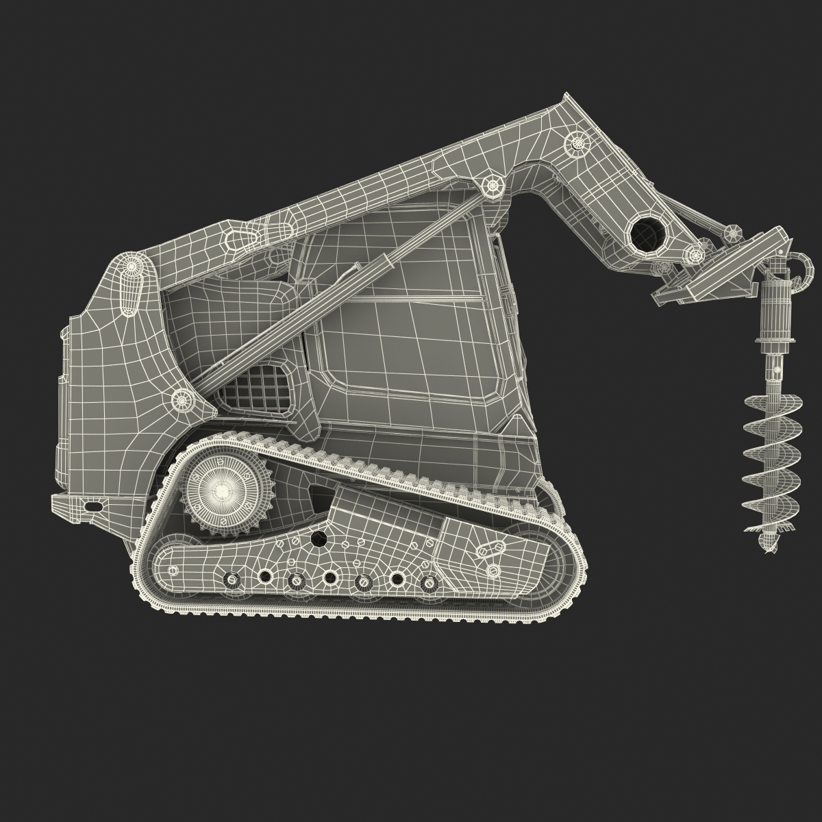 3D Compact Tracked Loader with Auger model