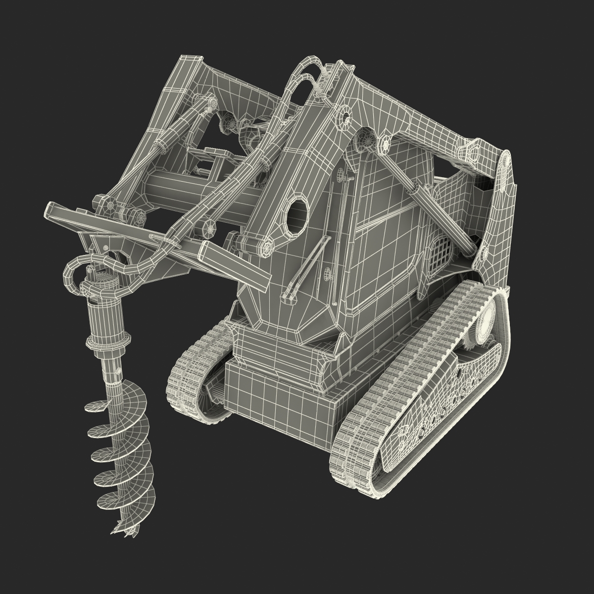 3D Compact Tracked Loader with Auger model