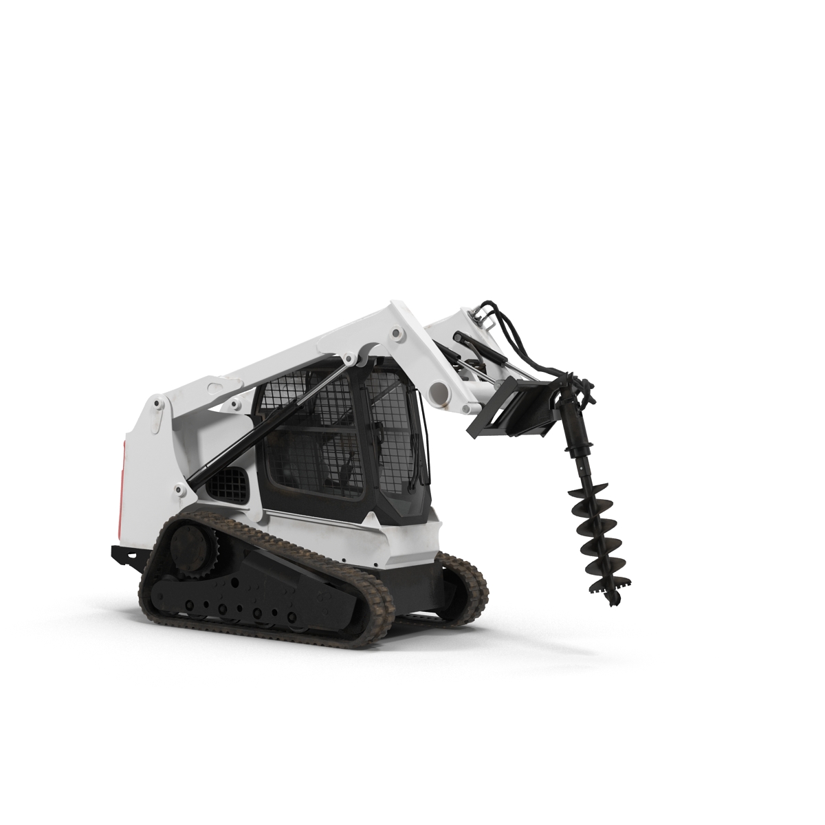 3D model Compact Tracked Loader with Auger Rigged