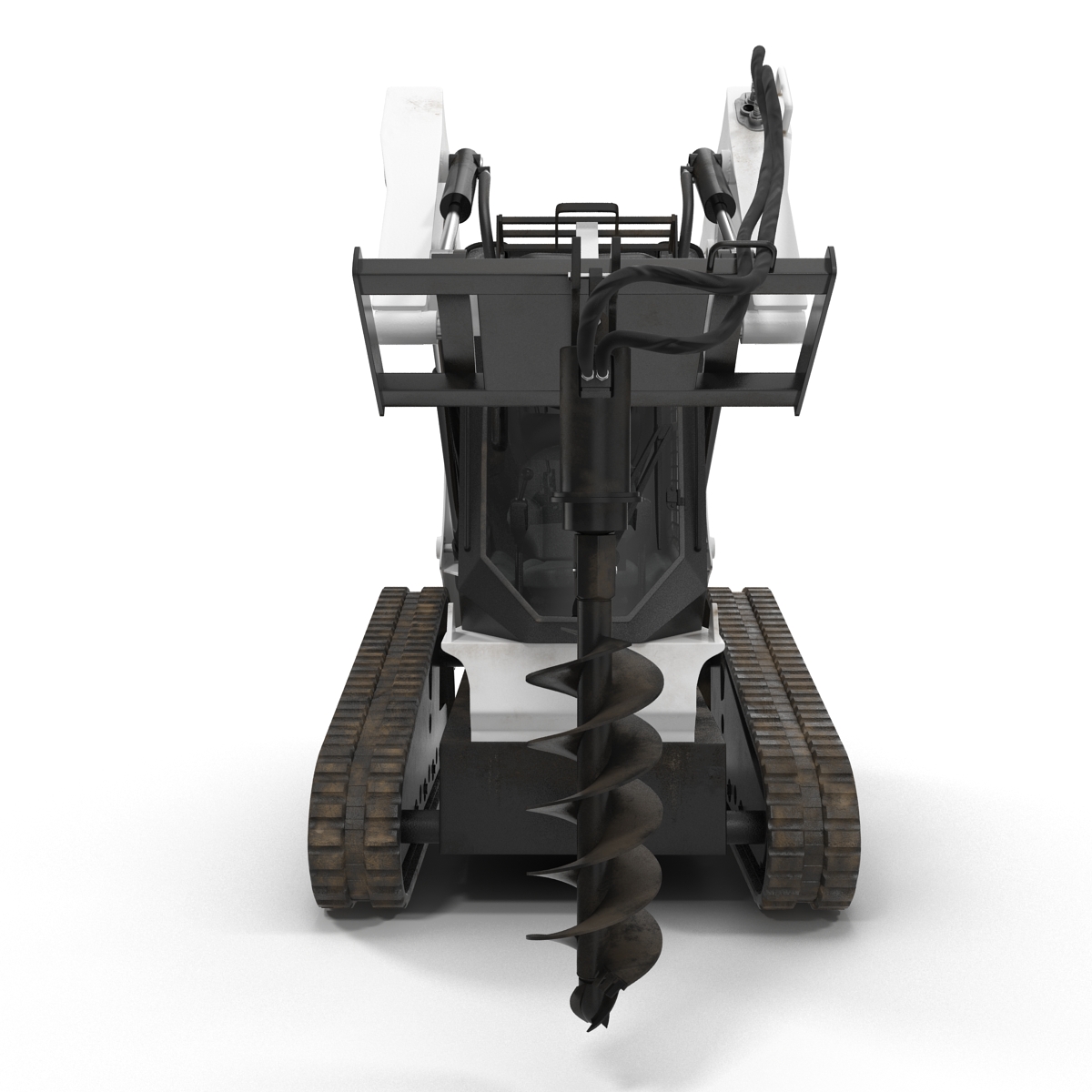 3D model Compact Tracked Loader with Auger Rigged