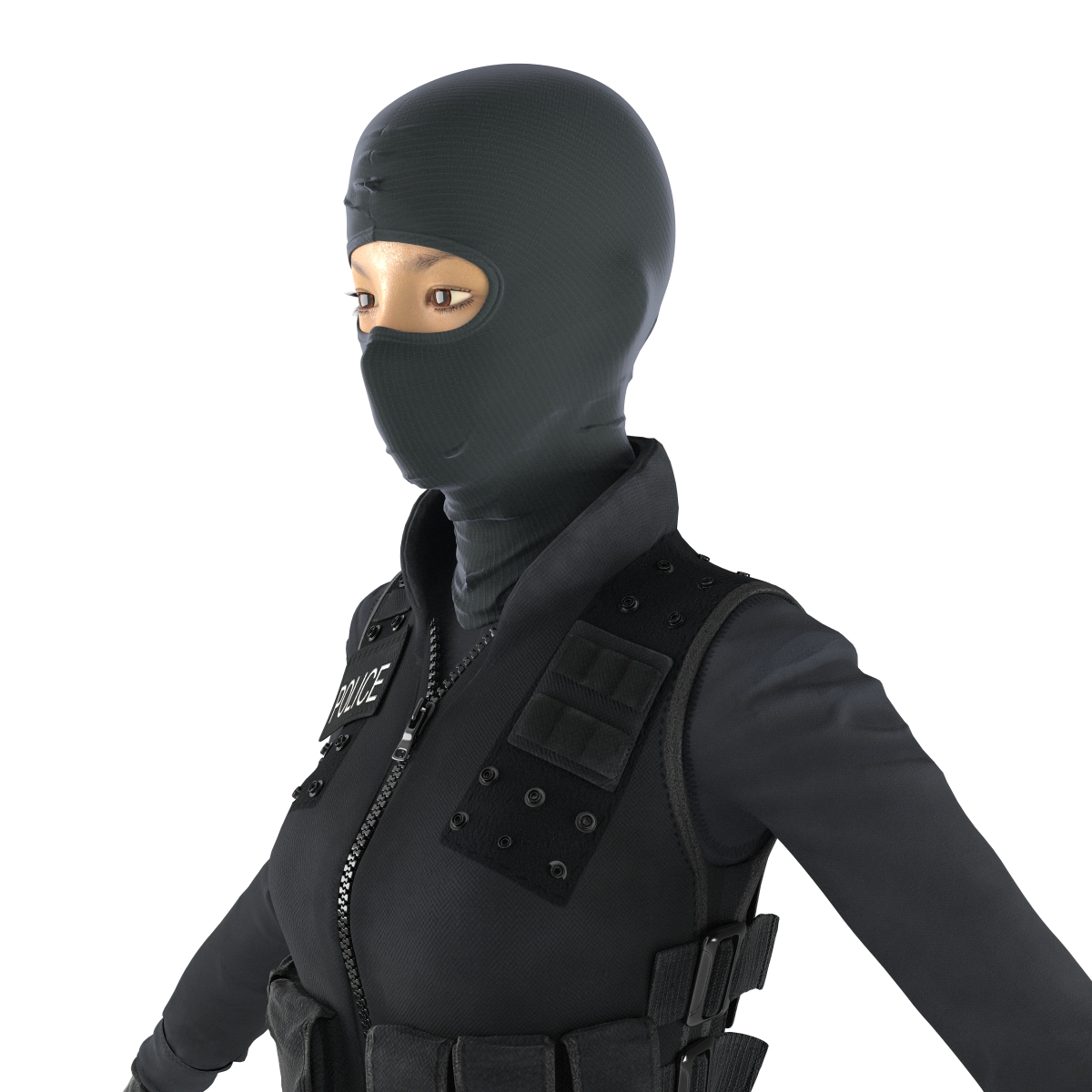 3D SWAT Woman Asian 2 model