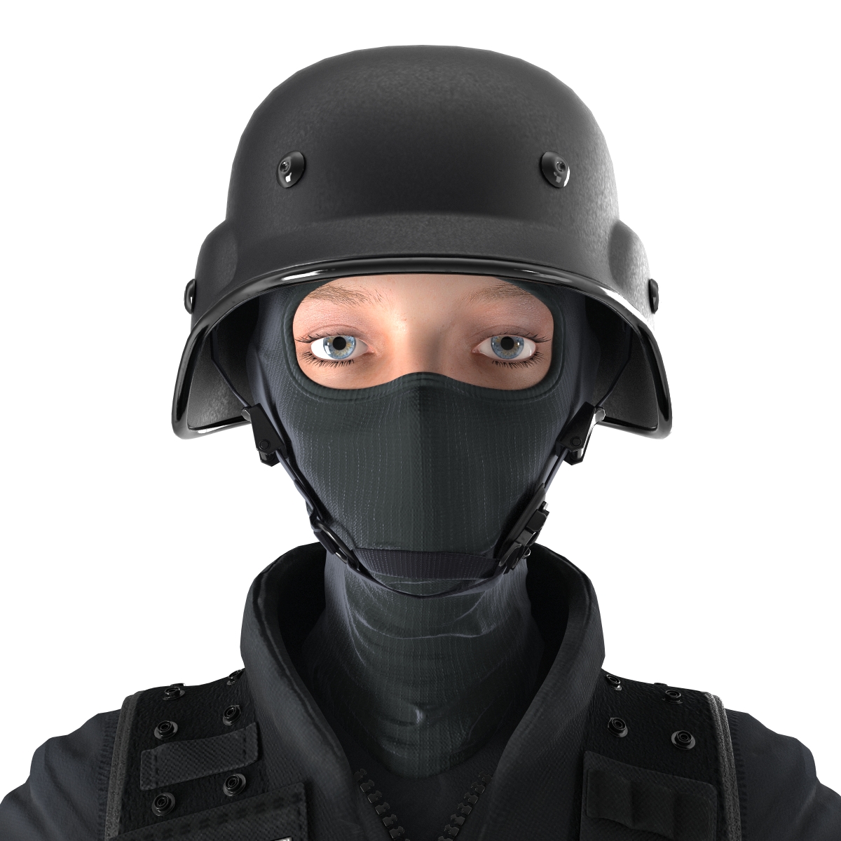 3D SWAT Woman European Rigged