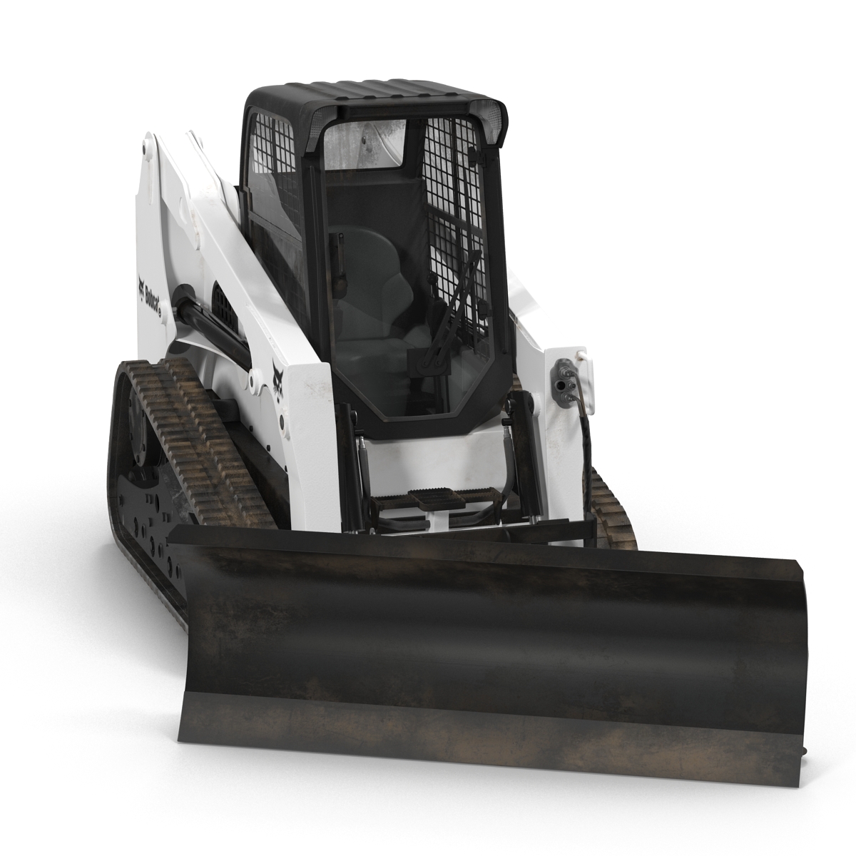 Compact Tracked Loader Bobcat With Blade Rigged 3D