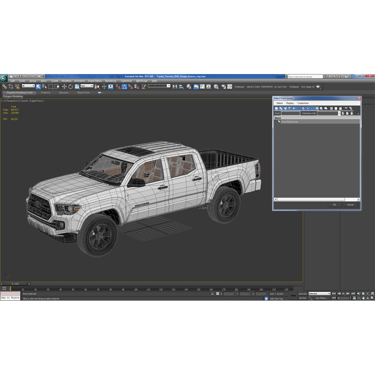 Toyota Tacoma 2016 Simple Interior 3D model