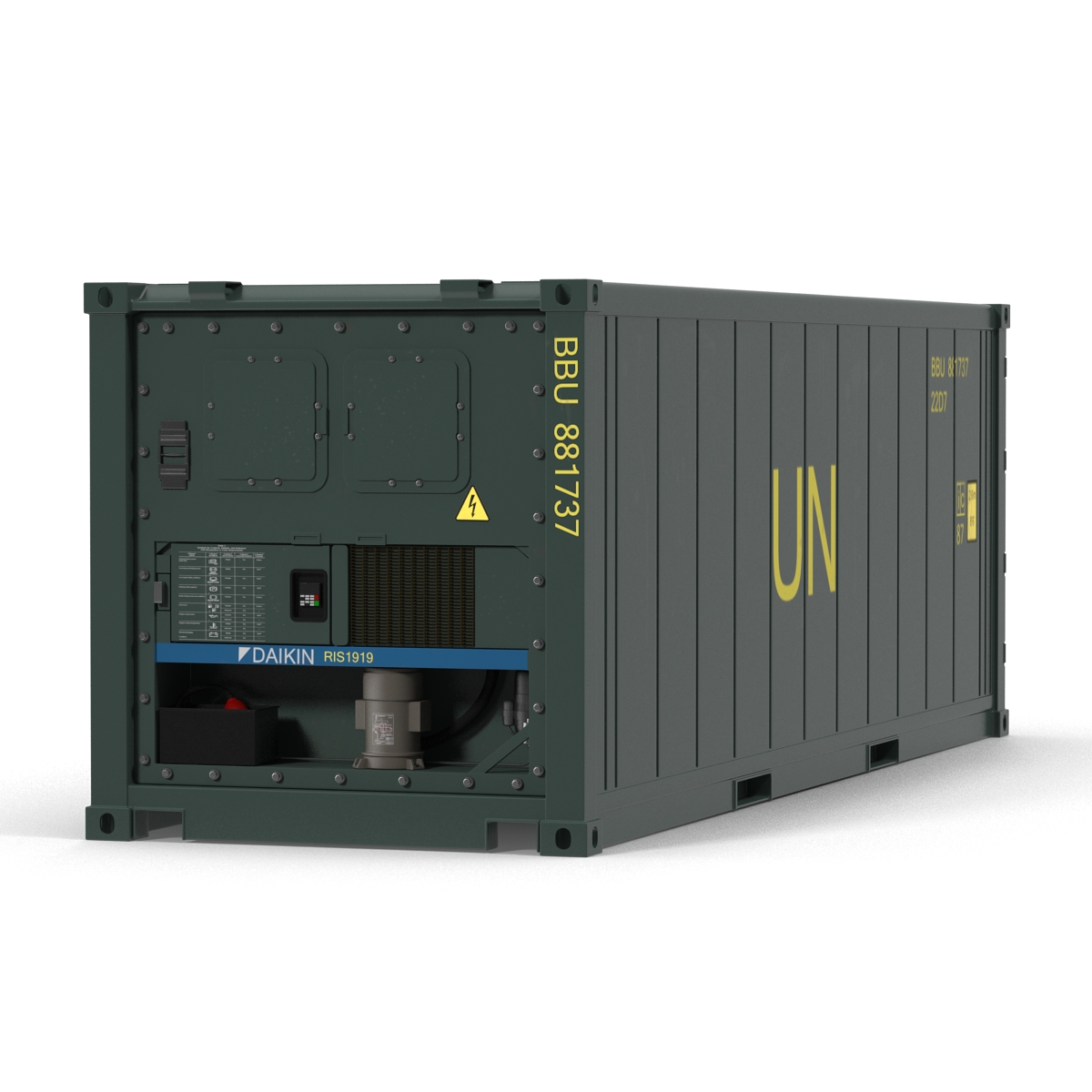 ISO Refrigerated Container Green 3D