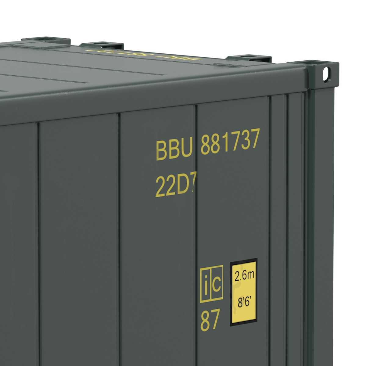 ISO Refrigerated Container Green 3D