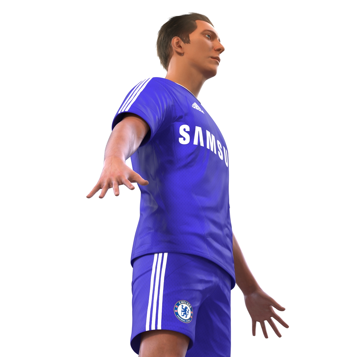 3D model Soccer Player Chelsea Rigged 2