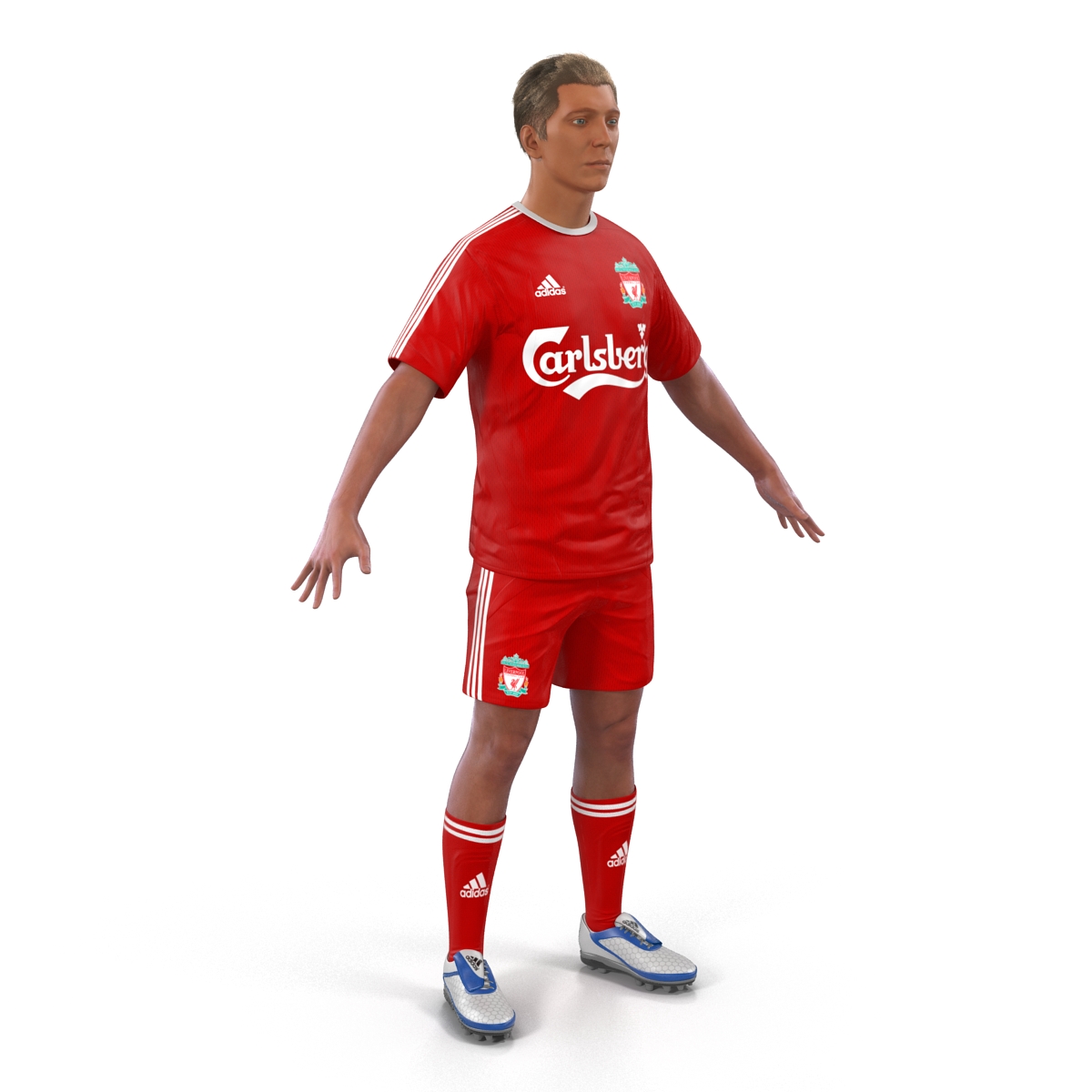 Soccer Player Liverpool Rigged 2 3D