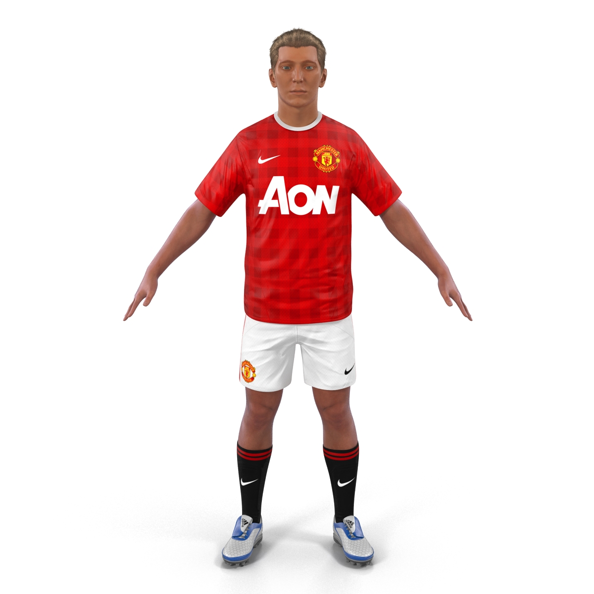 3D model Soccer Player Manchester United Rigged 2