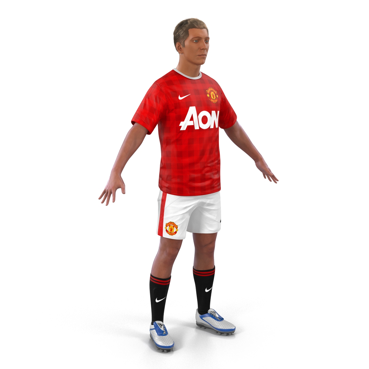 3D model Soccer Player Manchester United Rigged 2