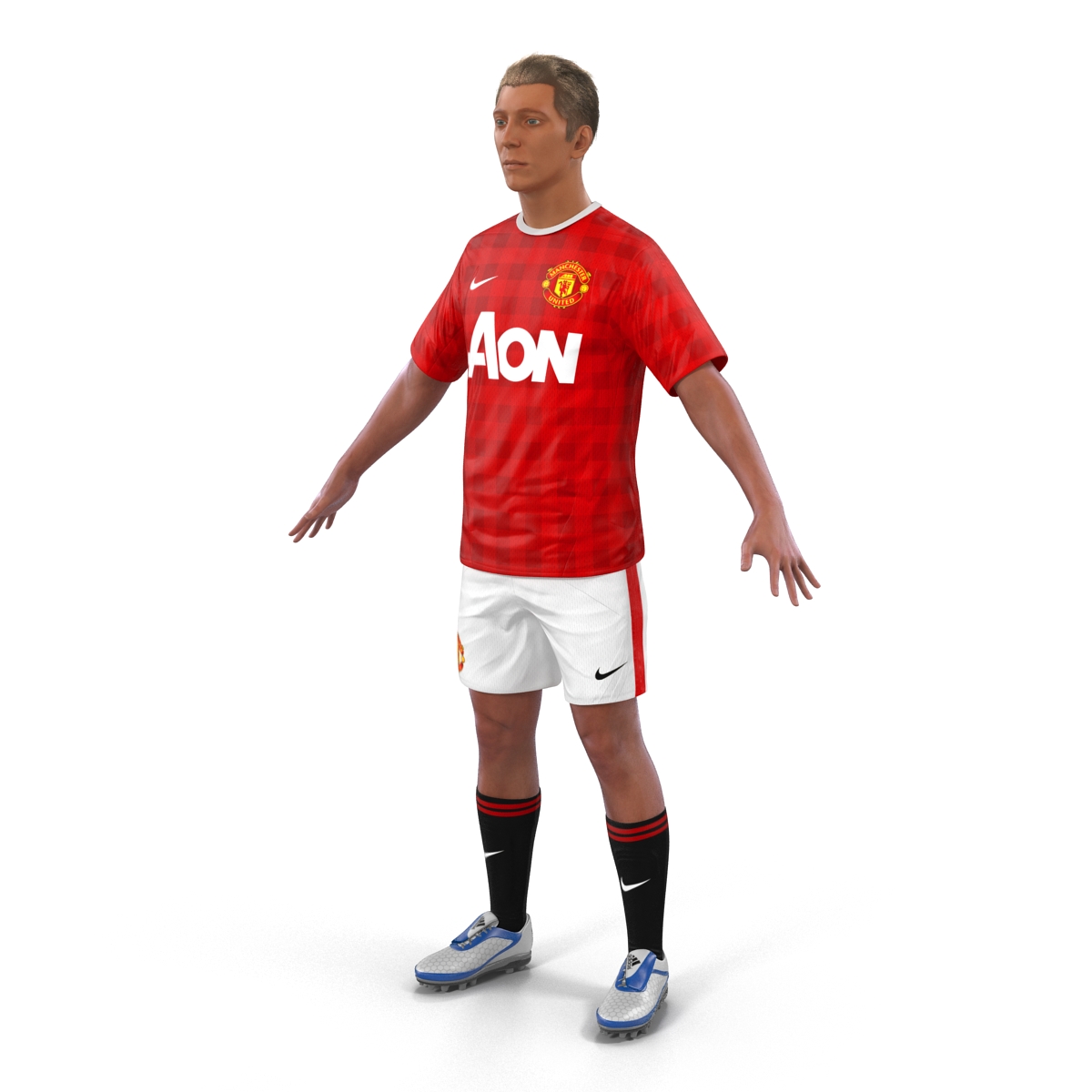 3D model Soccer Player Manchester United Rigged 2