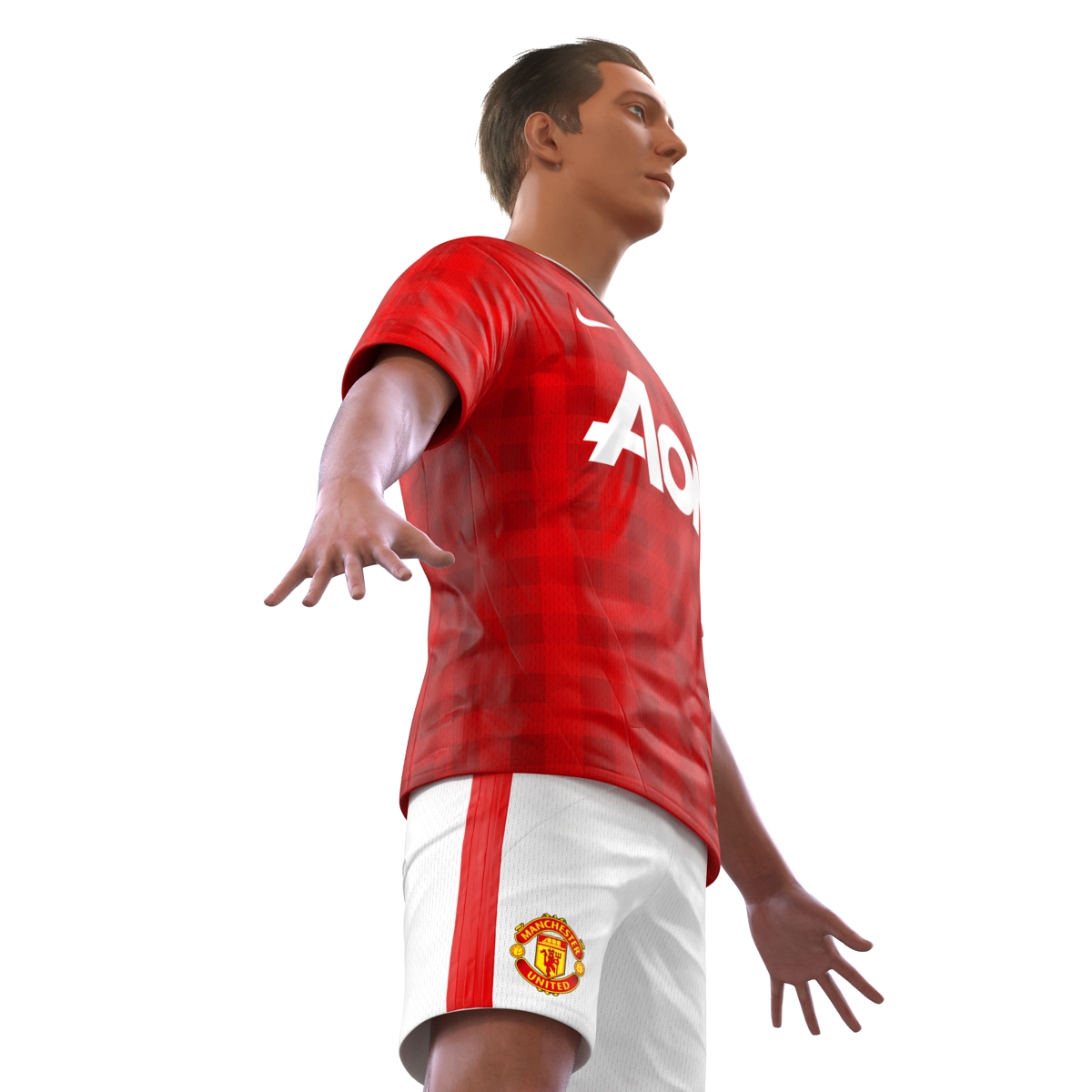 3D model Soccer Player Manchester United Rigged 2