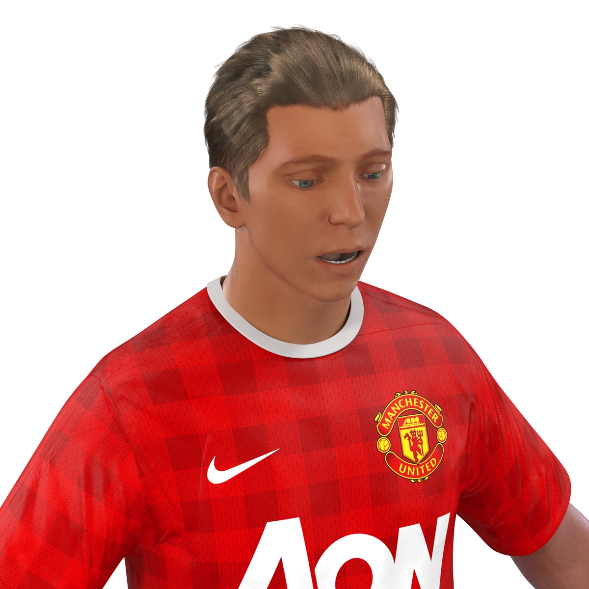 3D model Soccer Player Manchester United Rigged 2