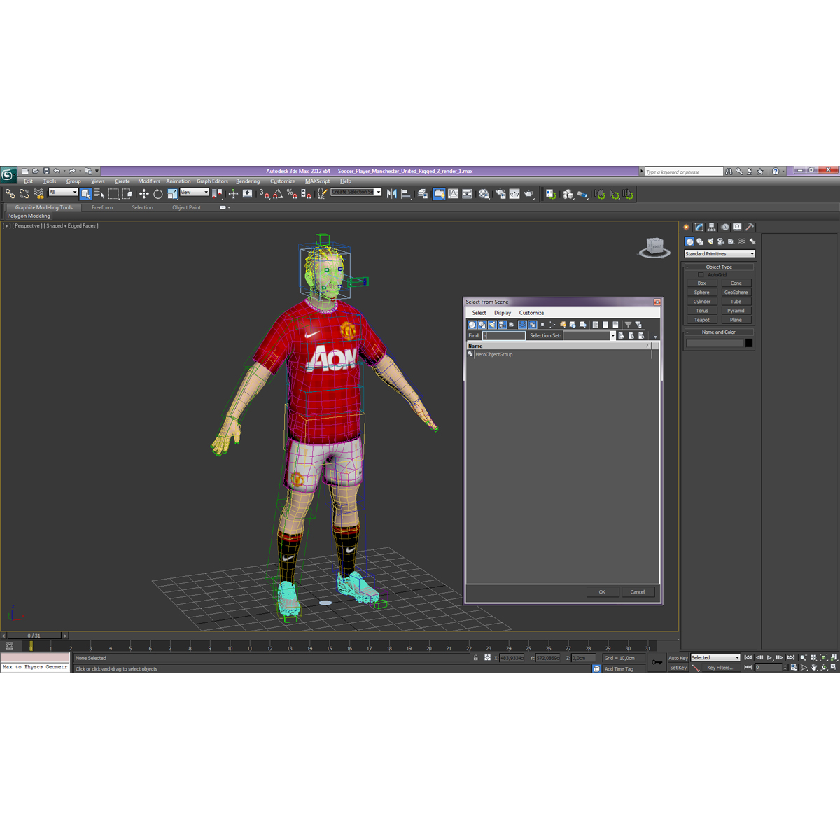 3D model Soccer Player Manchester United Rigged 2